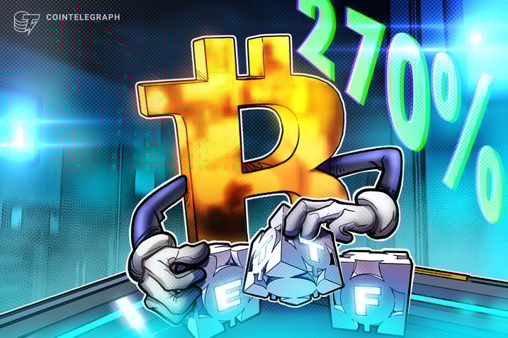 比特币 ETF 购买的 BTC 数量几乎是12月产出的3倍