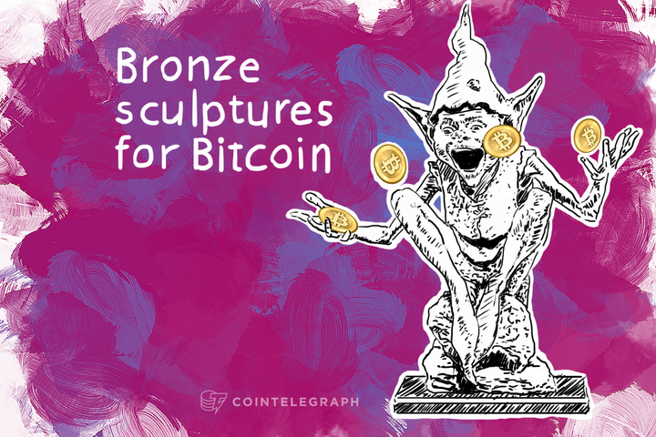 Bronze sculptures for Bitcoin