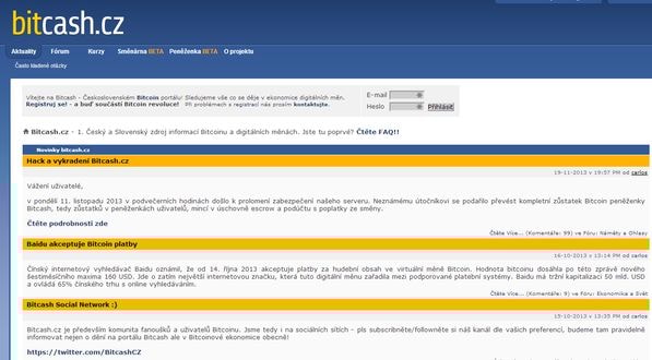 Hackers attacked Czech bitcoin exchange and emptied users' wallets