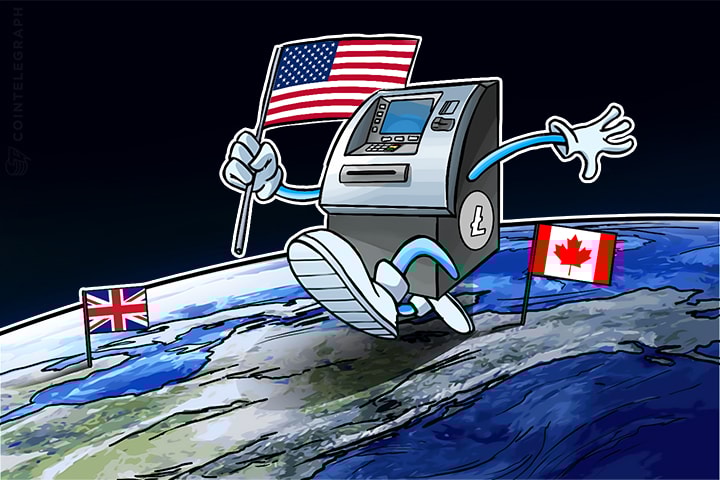 Terminais de Litecoin Pipocam Pelos EUA, Reino Unido e Canada em meio ao Aumento de Demanda