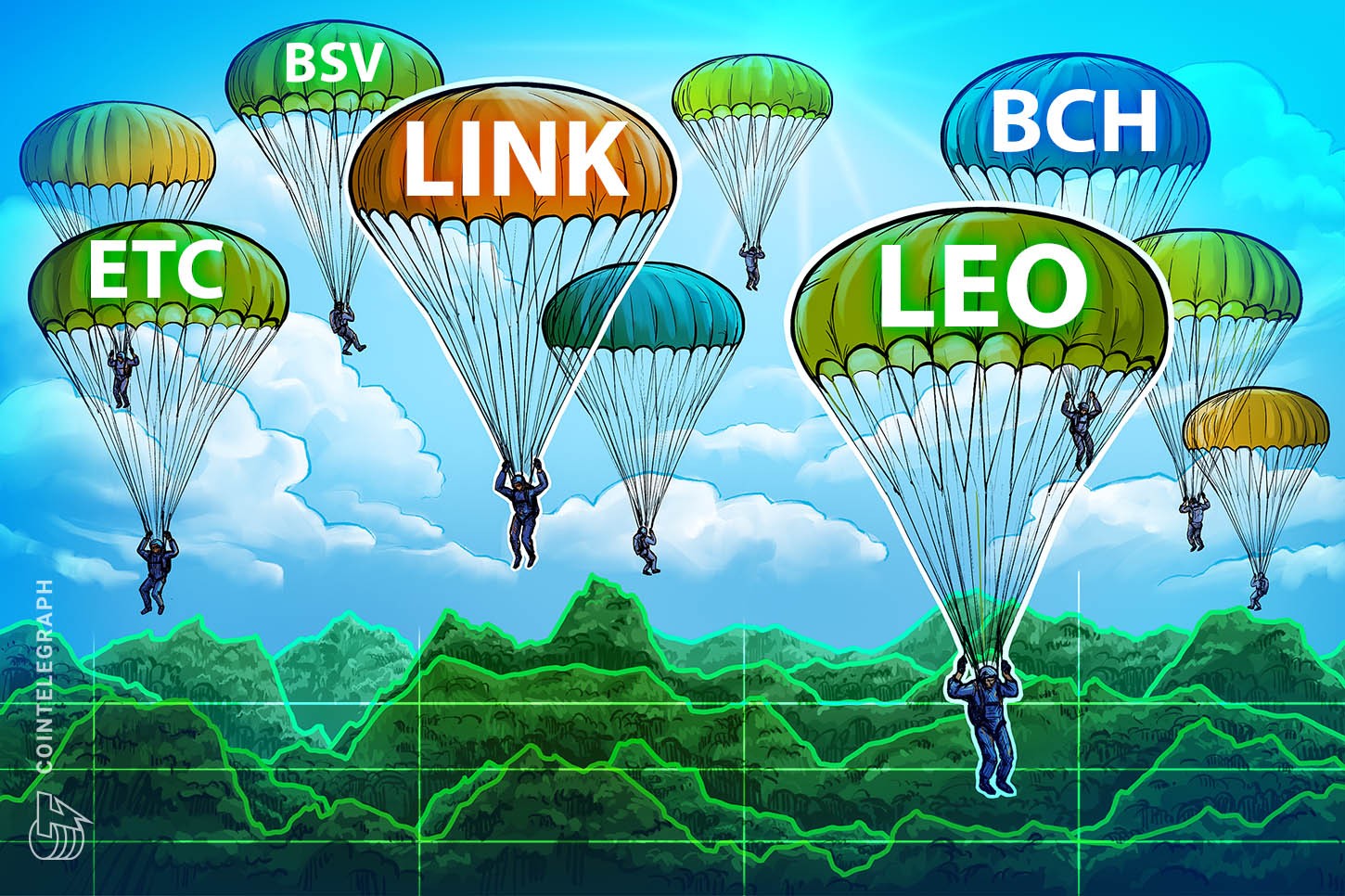 Top-five das criptos de melhor desempenho: LINK, LEO, BCH, ETC, BSV e OKB*