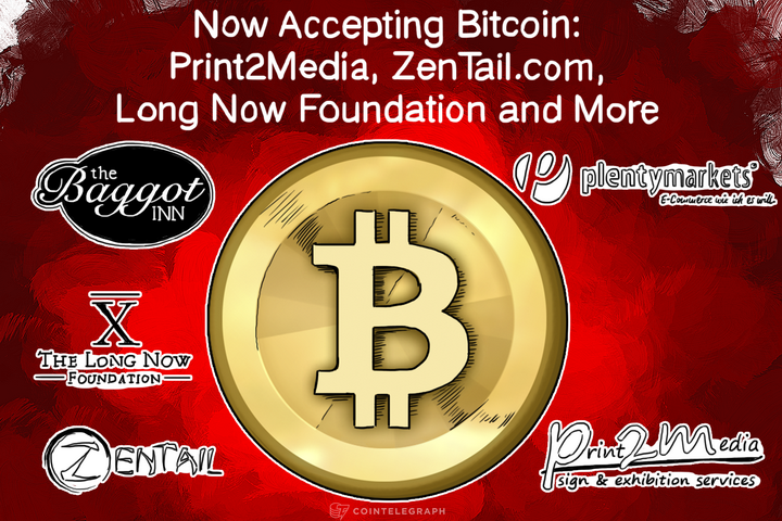 Now Accepting Bitcoin: Print2Media, ZenTail.com, Long Now Foundation and More