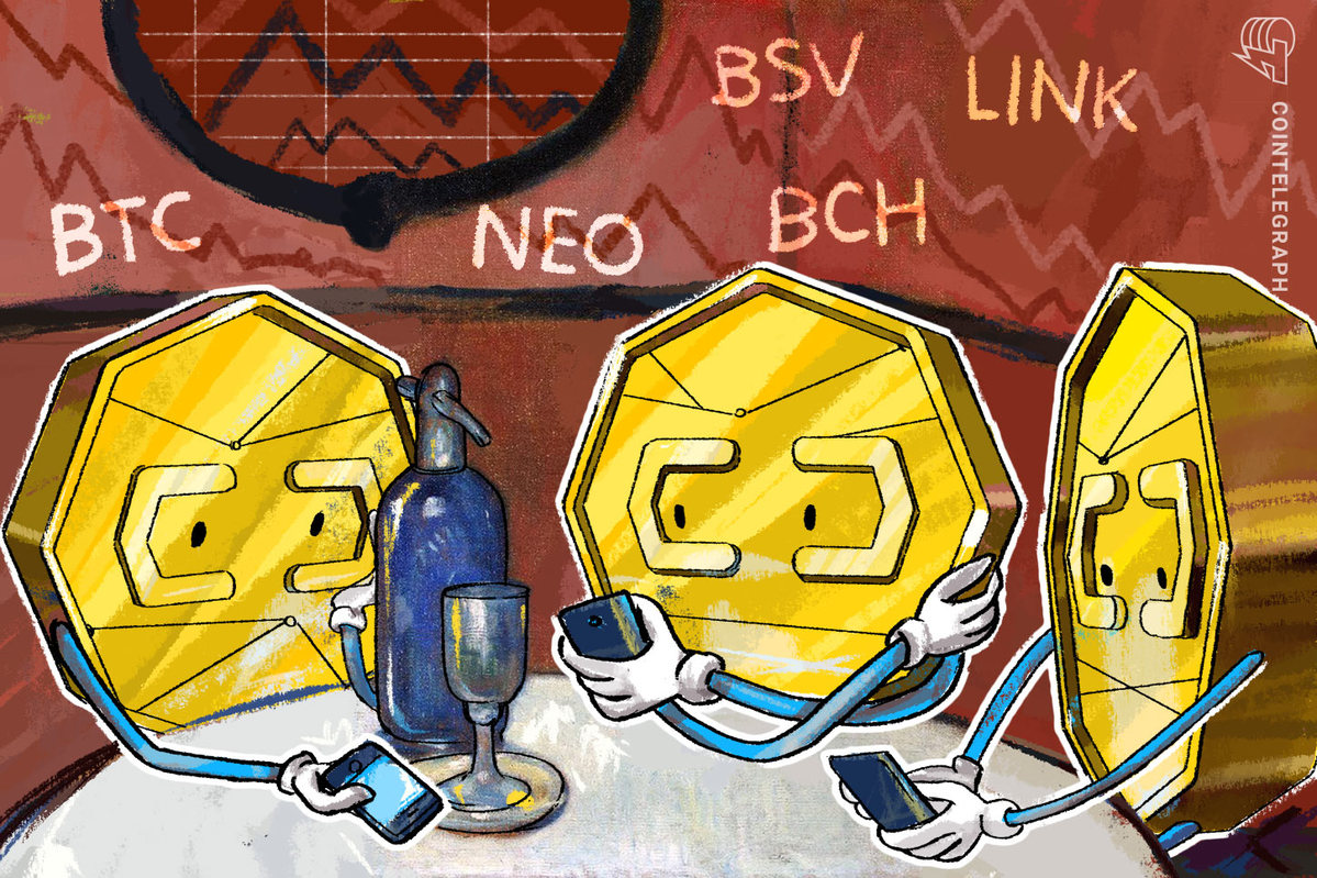 Las 5 criptos con mejor desempeño durante la semana: Bitcoin (BTC), NEO, BSV, BCH, LINK