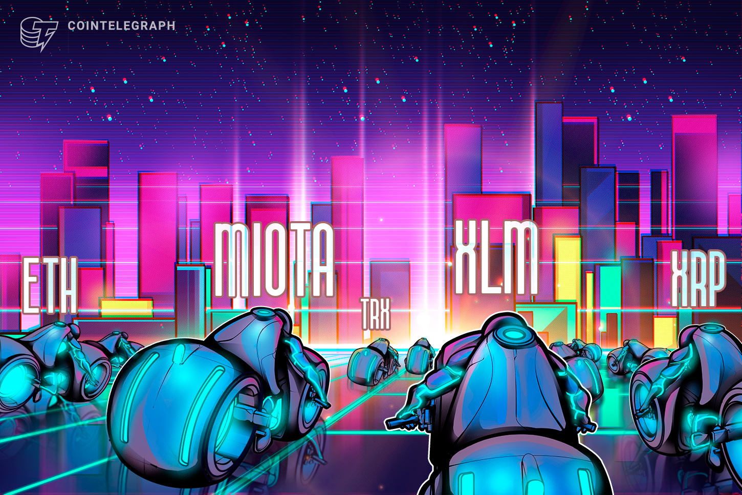 Las 5 criptomonedas de mejor desempeño:  XLM, MIOTA, ETH,TRX, XRP