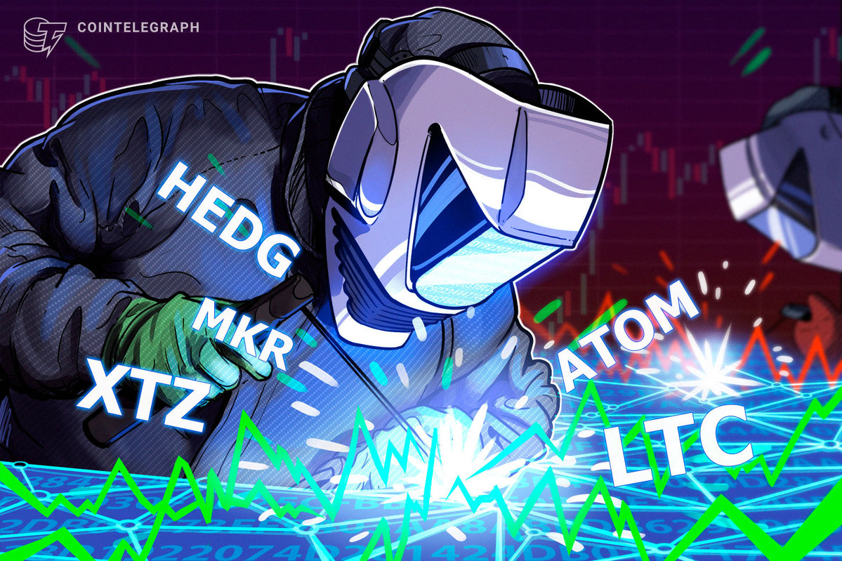 Top 5 das criptomoedas na semana: XTZ, HEDG, ATOM, MKR, LTC