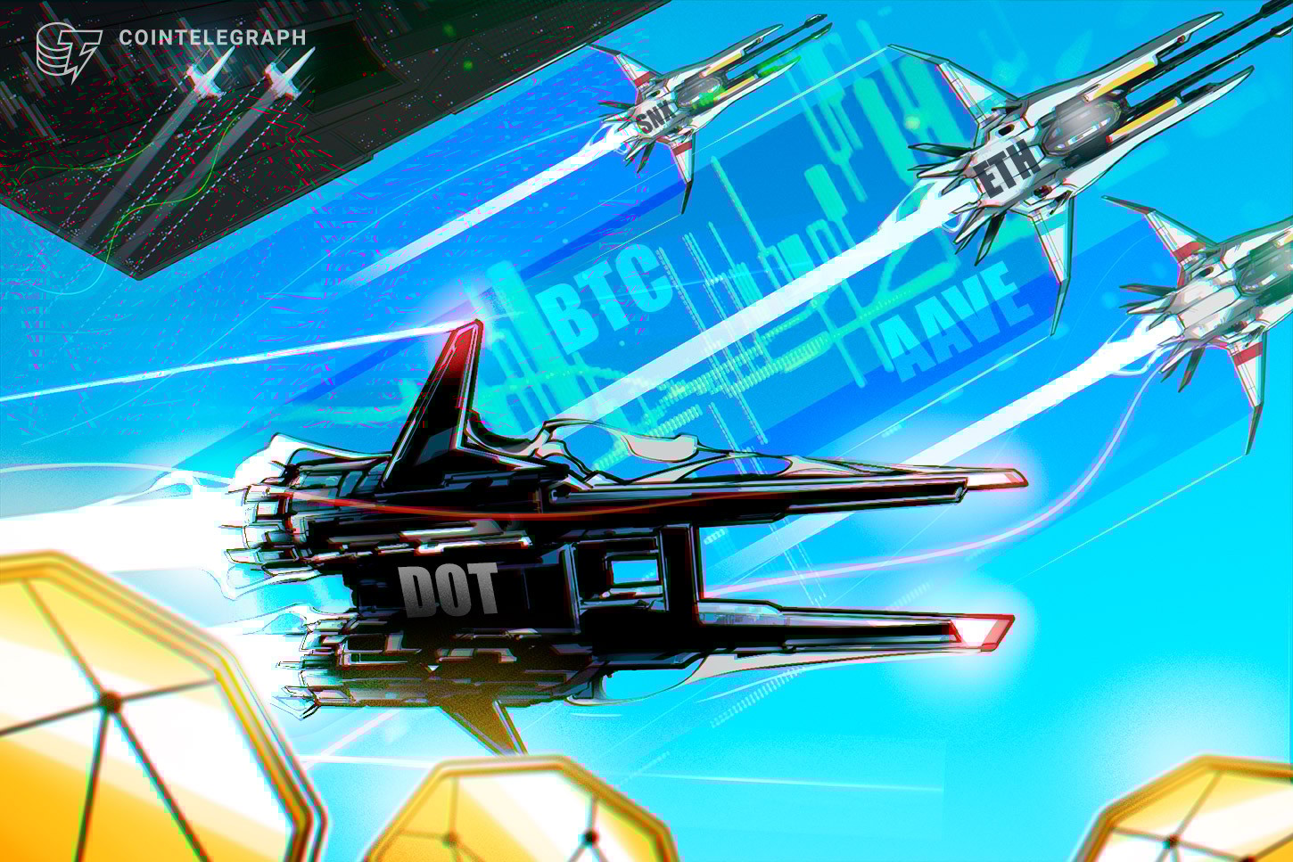 Top 5 criptomoedas para se observar essa semana: BTC, ETH, DOT, AAVE, SNX