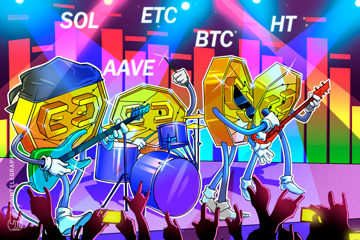 Top 5 de criptomoedas para acompanhar nesta semana: BTC, SOL, HT, ETC, AAVE