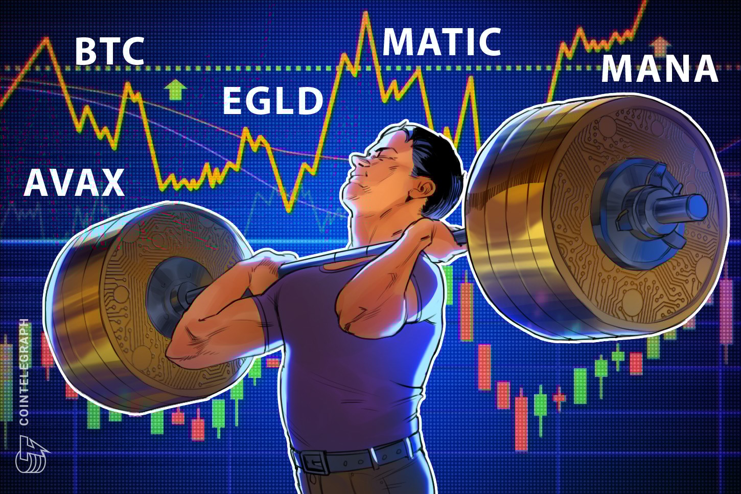 Top 5 criptomoedas para ficar de olho nesta semana: BTC, AVAX, MATIC, EGLD, MANA
