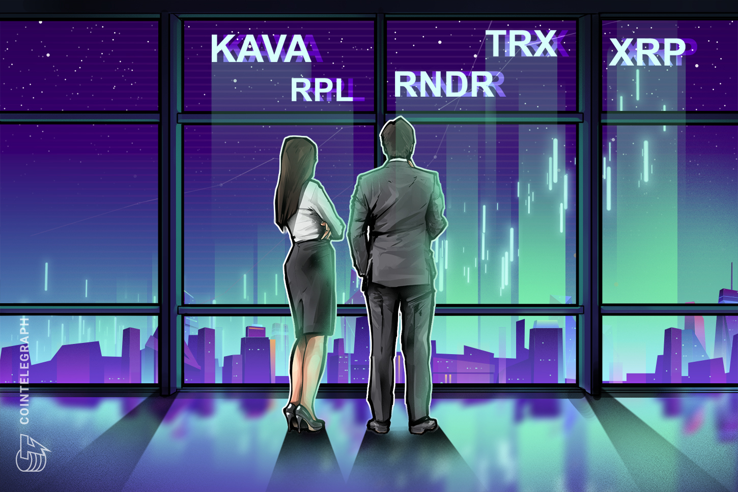 KAVA, XRP, TRX, RPL e RNDR dominam o mercado cripto em maio, deixando o Bitcoin em segundo plano
