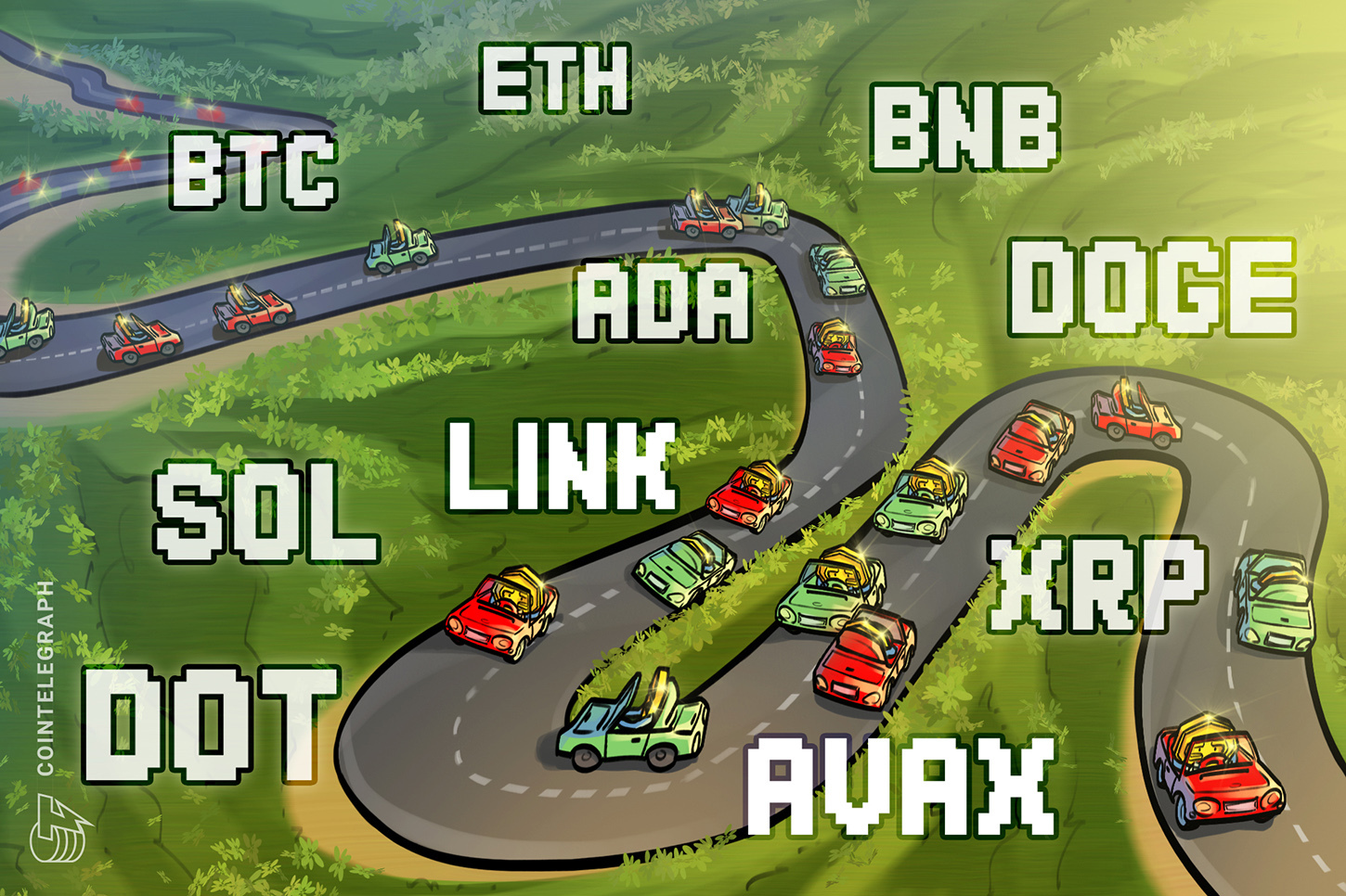 Análisis de precios al 16/2: BTC, ETH, SOL, BNB, XRP, ADA, AVAX, DOGE, LINK, DOT