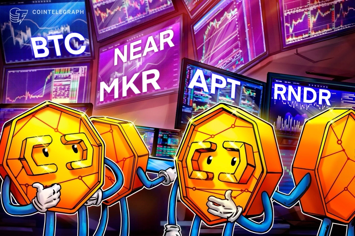 La consolidación del precio de BTC prepara a NEAR, APT, RNDR y MKR para subir más