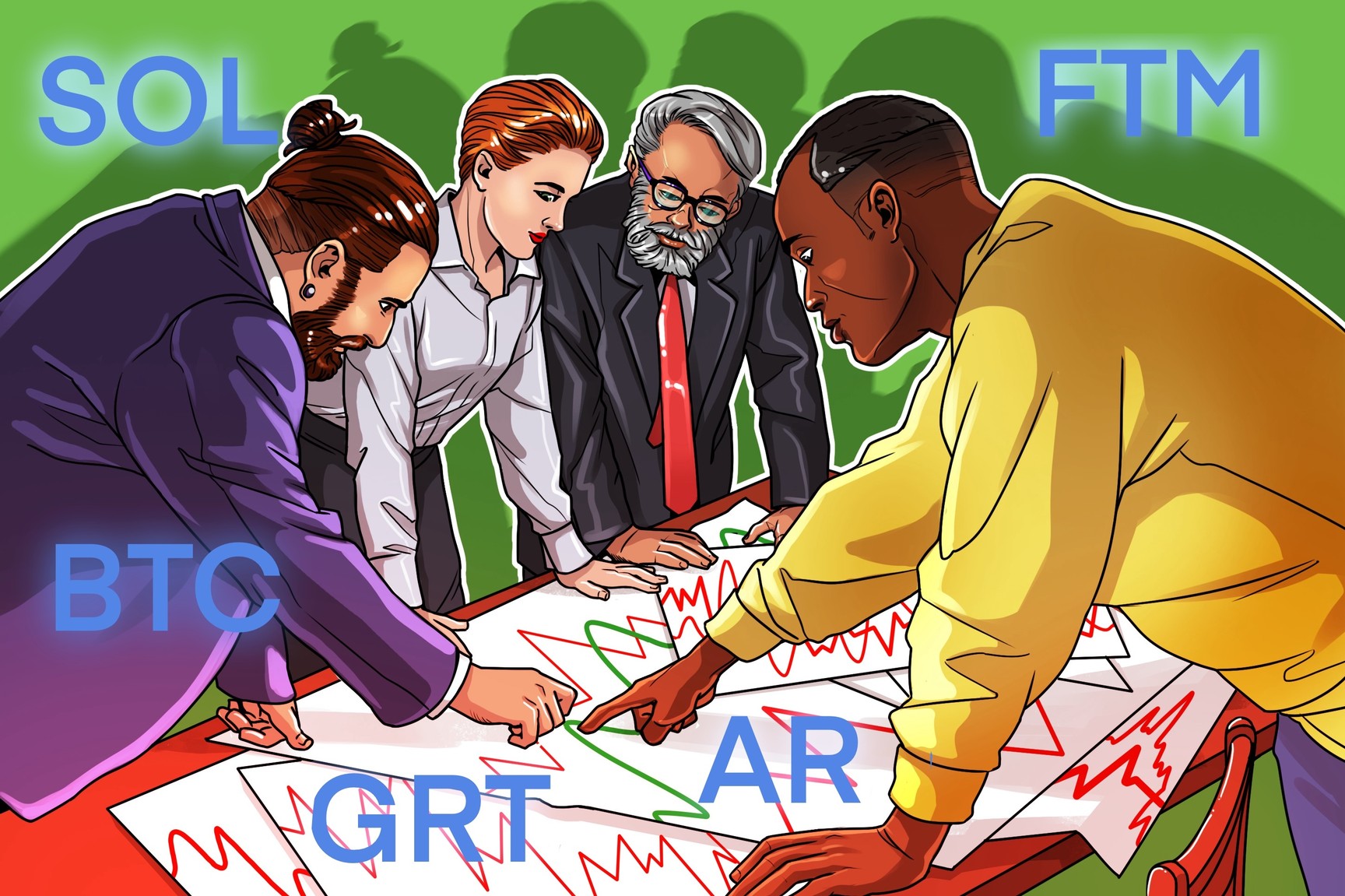 Alcistas de BTC toman el mando mientras SOL, AR, GRT y FTM muestran señales alcistas