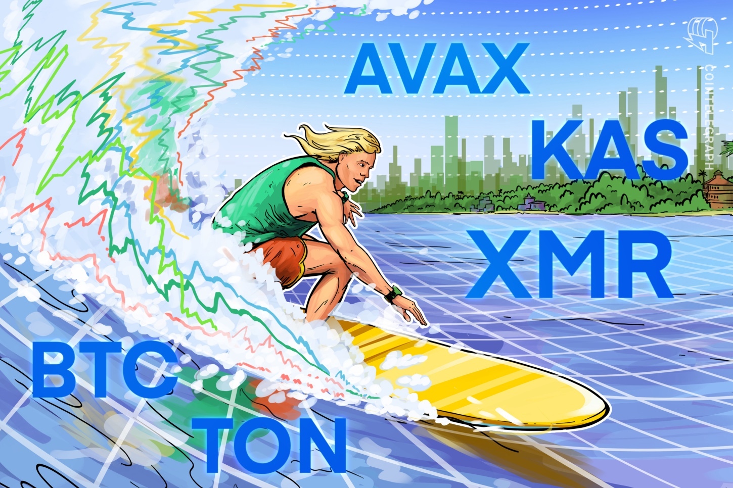 Una recuperación del precio de BTC hasta los USD 62.5K podría desencadenar un repunte en TON, AVAX, KAS y XMR