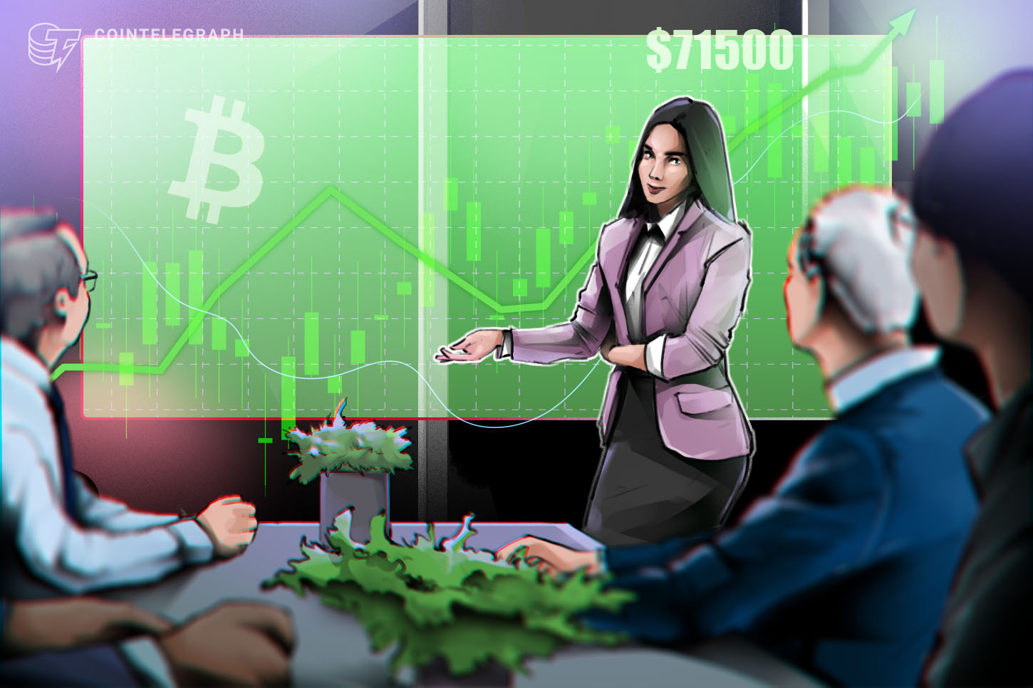 Traders esperan que el precio de BTC alcance los USD 71,500