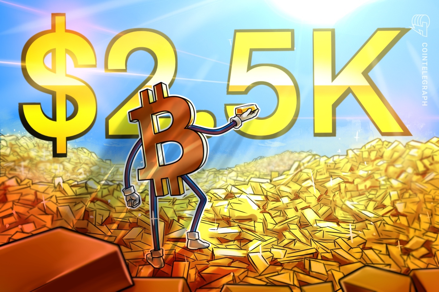 Precio de BTC se tambalea mientras el precio del oro alcanza USD 2.5K