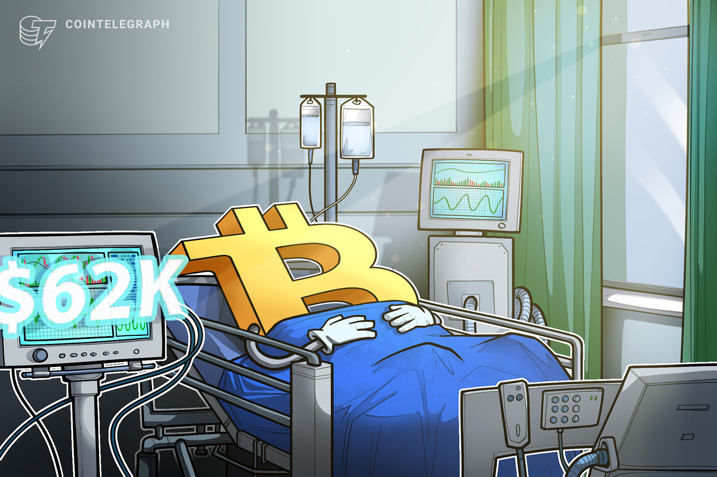 Precio de BTC se desplomó hasta el soporte de USD 62,000