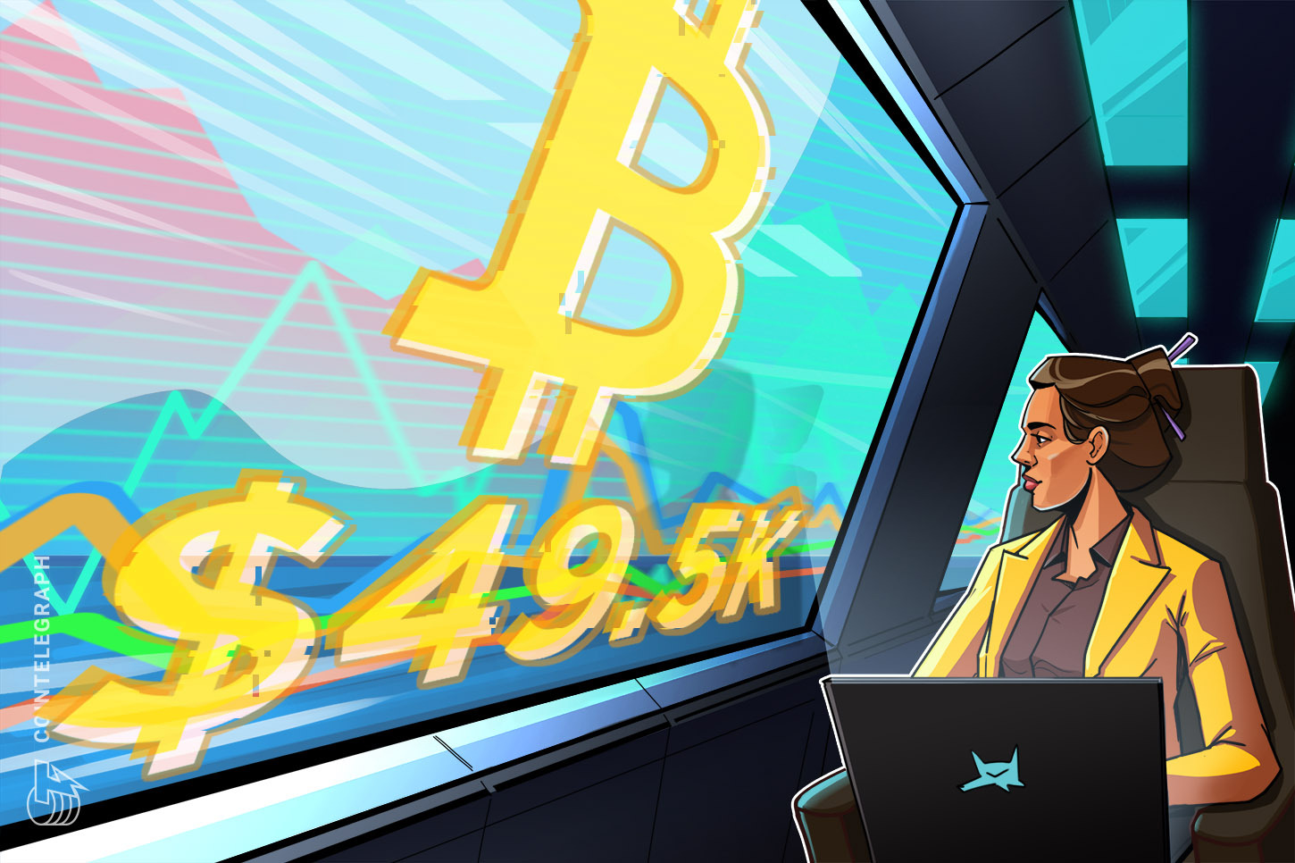 Gráfico del precio de BTC muestra que podría tocar mínimos de USD 49.5K en pocos días