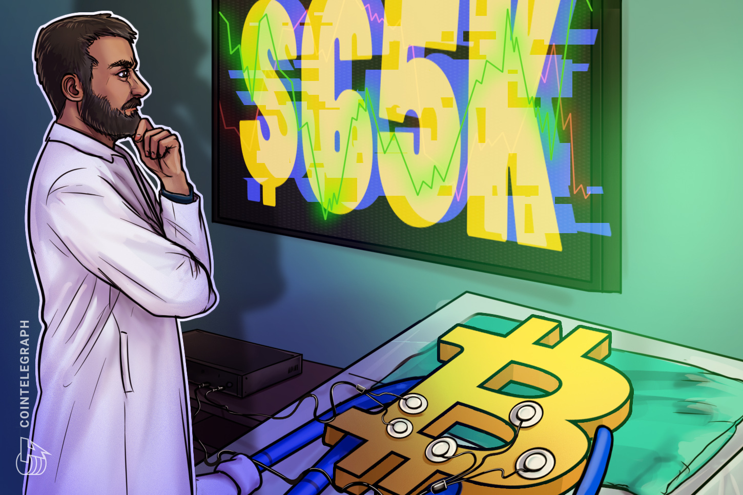 Precio de BTC se sitúa por debajo de USD 65,000 y la métrica indica que Bitcoin "va a estallar"