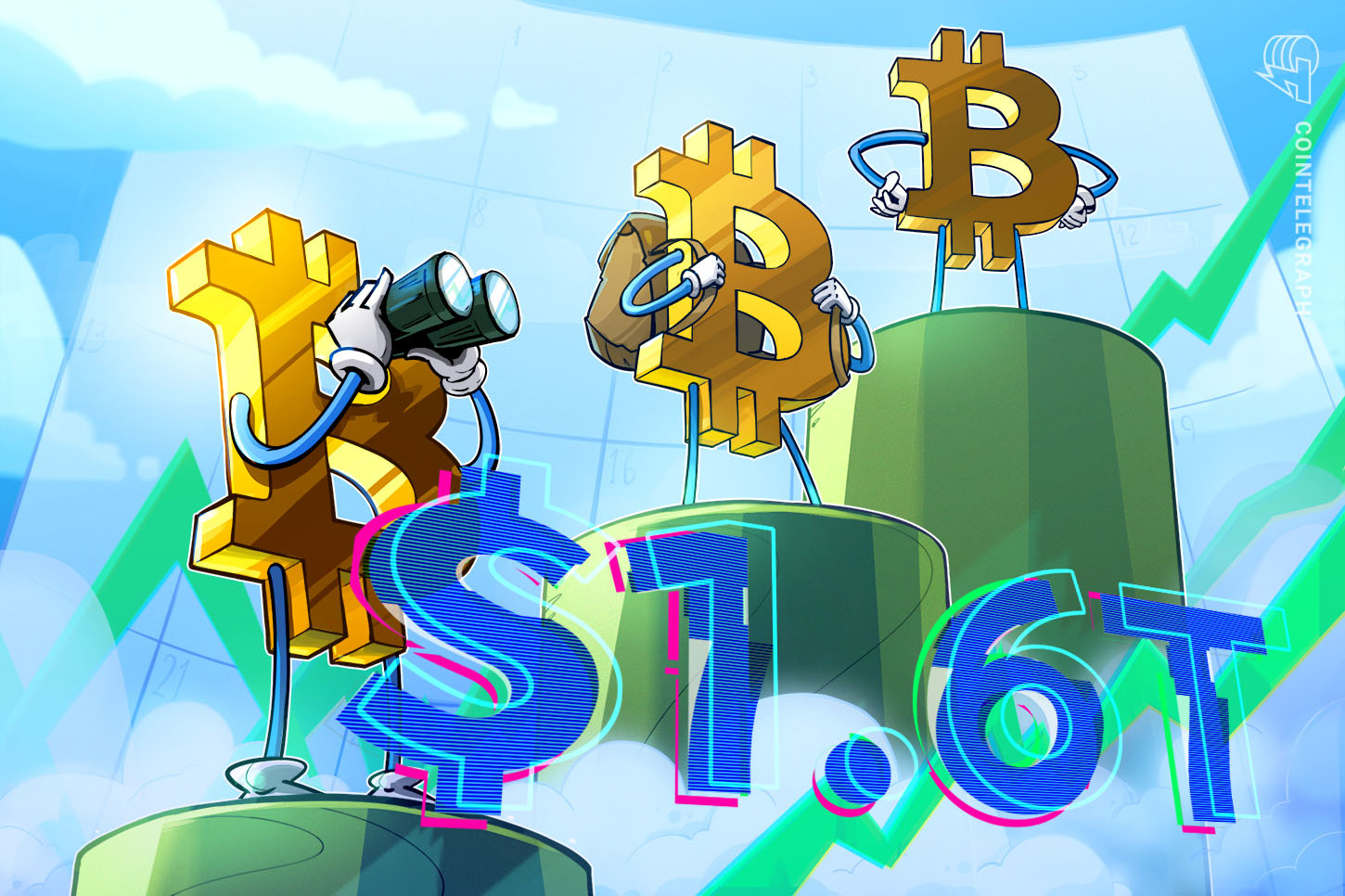 Nuovo record: il market cap di Bitcoin supera i 1.600 miliardi di dollari