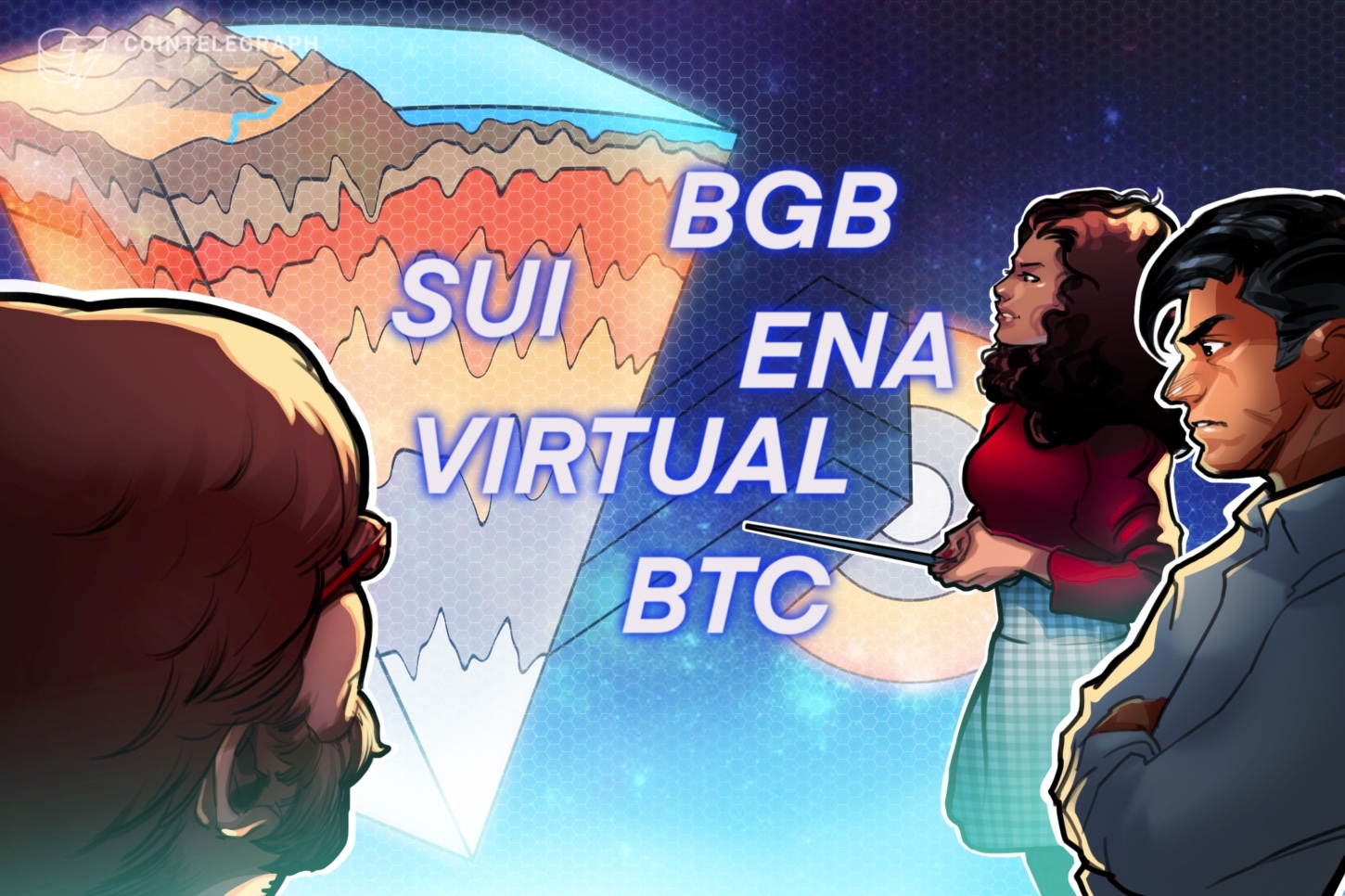 SUI, BGB, ENA y VIRTUAL muestran fortaleza mientras Bitcoin busca dirección