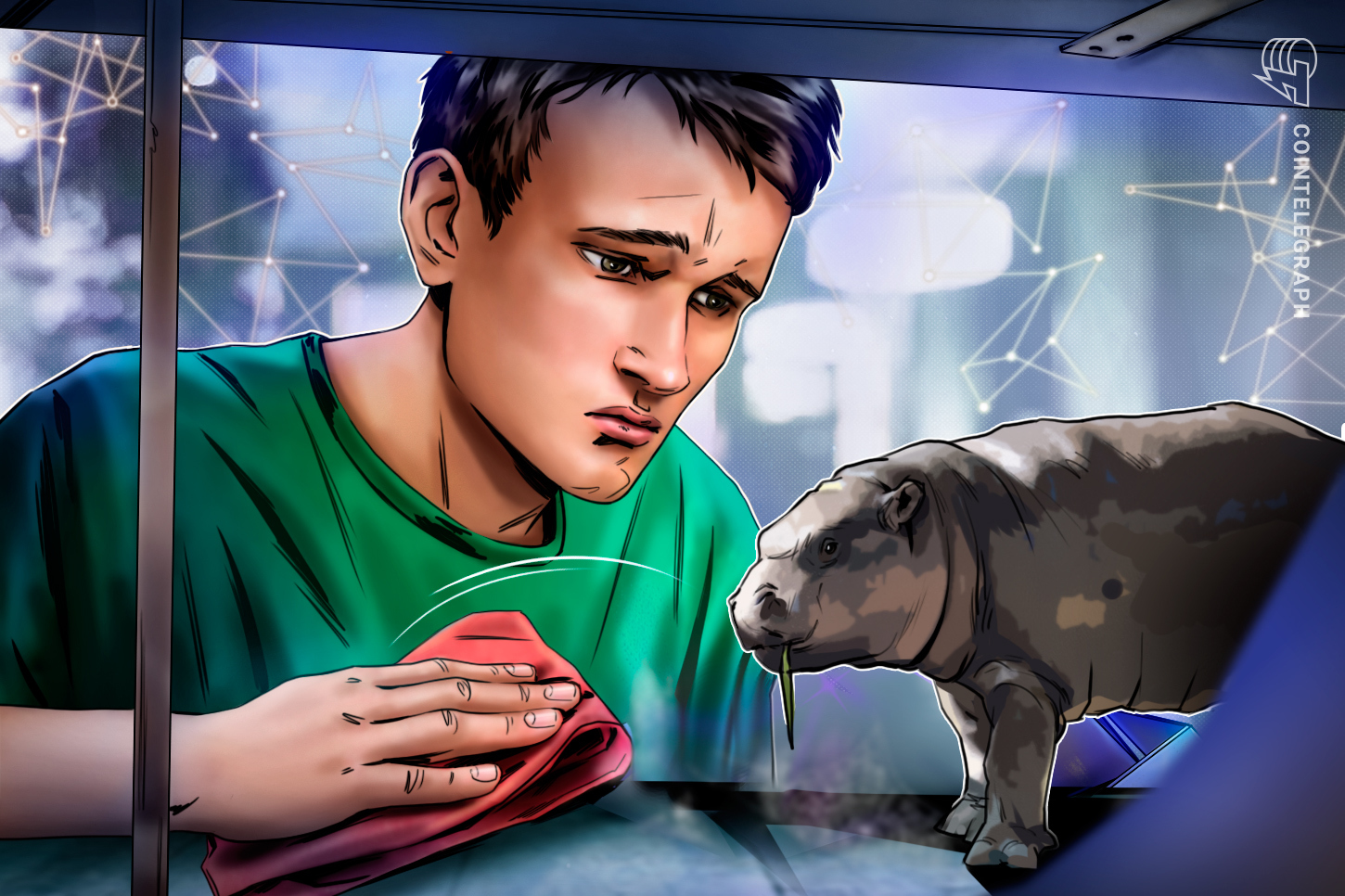 Vitalik Buterin adopta un hipopótamo con una donación de 88 ETH