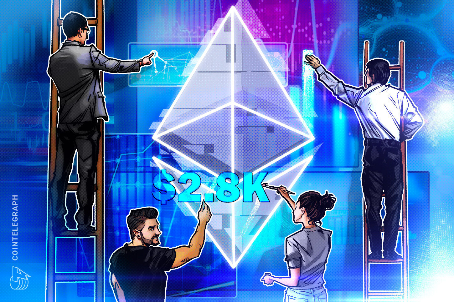 El precio de Ethereum sube a un máximo de 2 semanas por encima de 2.800 dólares