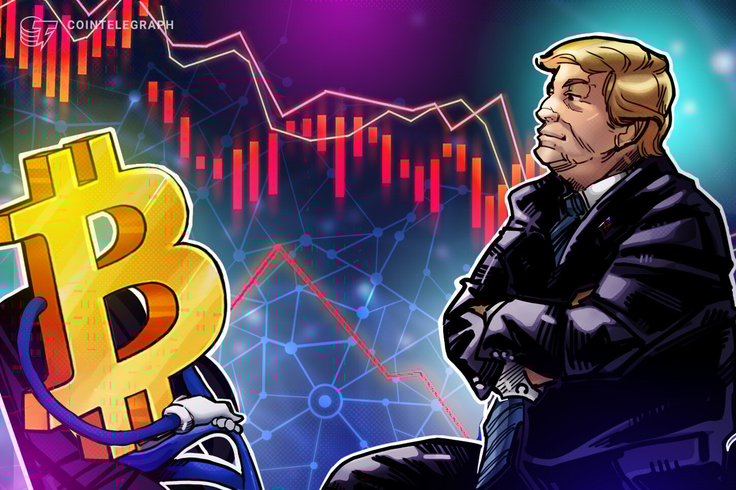Preço do Bitcoin cai 4% enquanto fala de Trump sobre tarifas à UE liquida mais de US$ 300 milhões