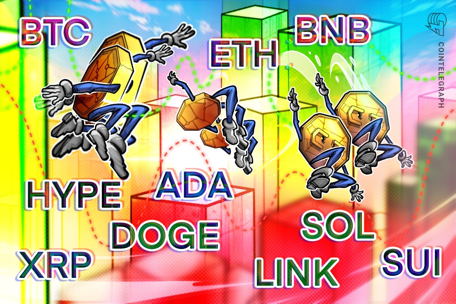 Predicciones de precios al 6/6: BTC, ETH, XRP, BNB, SOL, DOGE, ADA, HYPE, SUI, LINK
