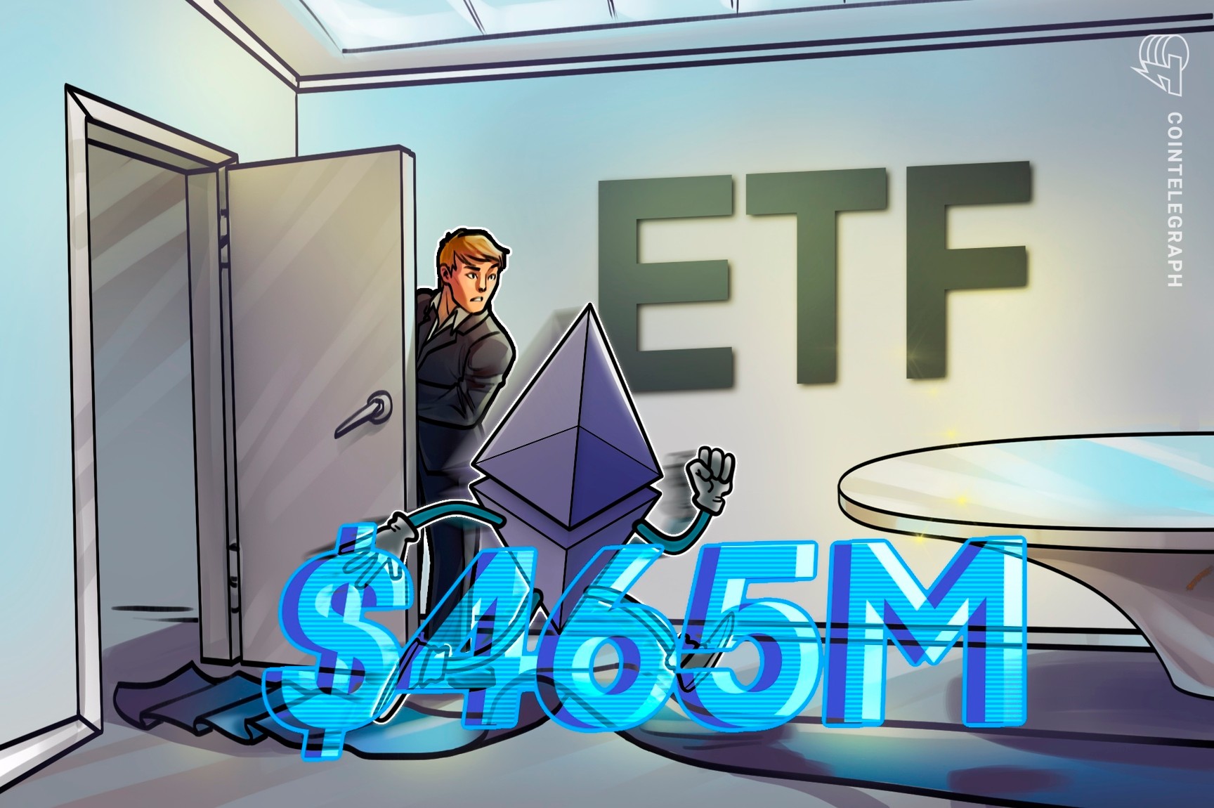 BlackRock lidera la salida récord de 465 millones de dólares de ETF de Ether al contado el lunes