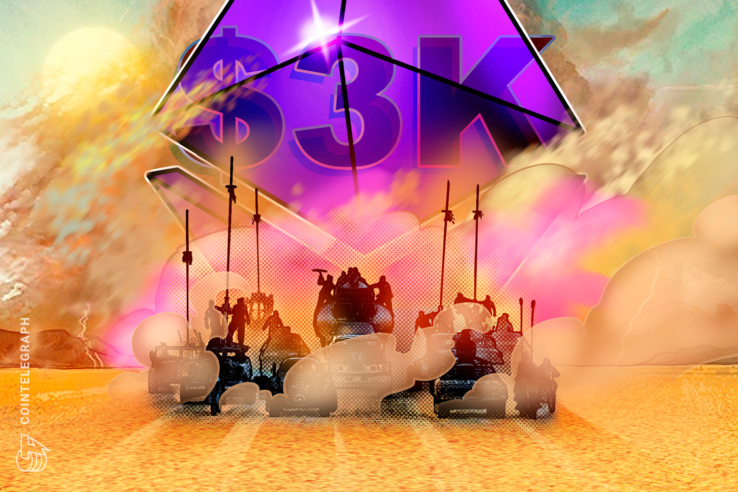 Gráfico de precios de Ethereum apunta a menos de 3.000 dólares