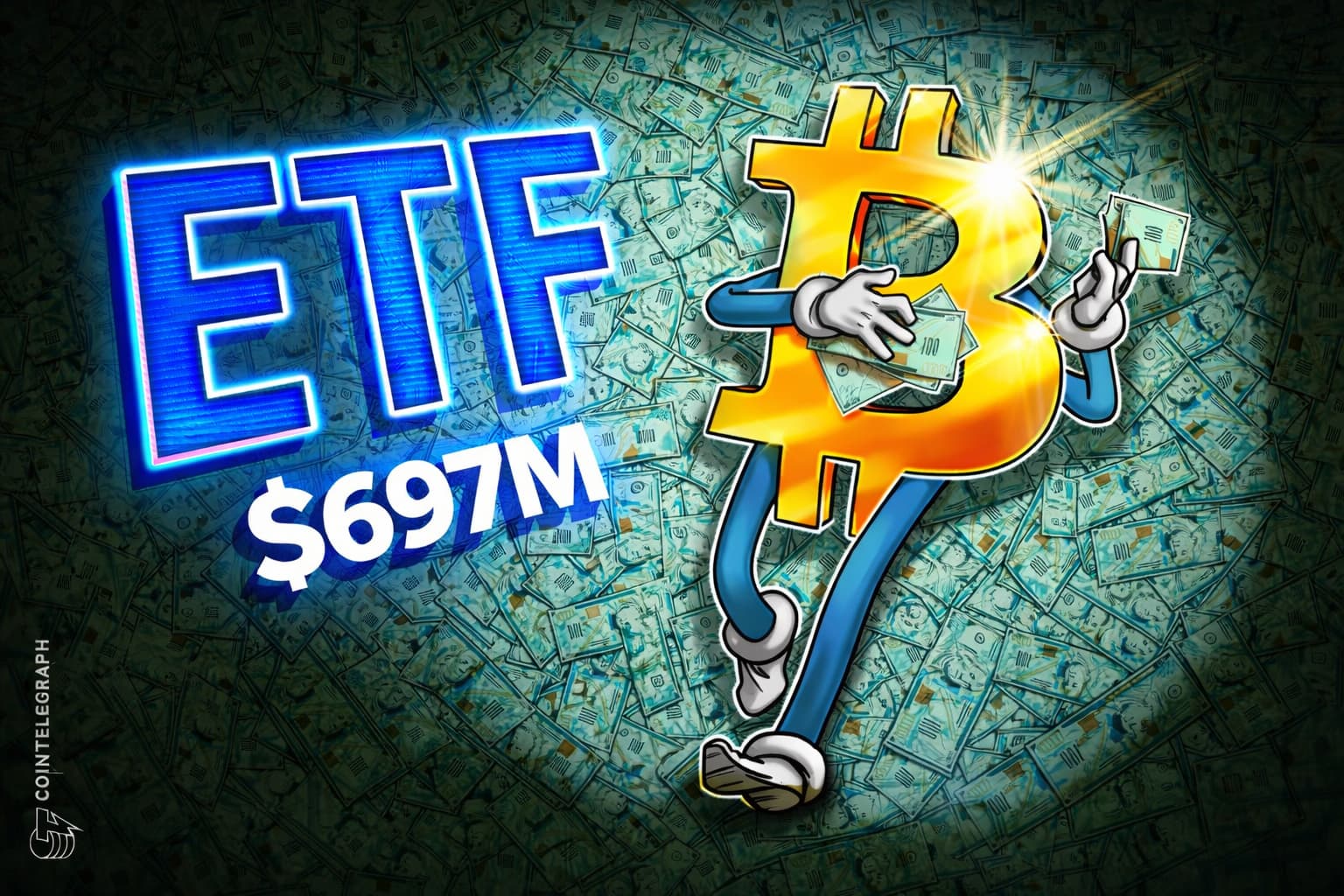 Bitcoin ETFs attract $697M in second trading day of 2026