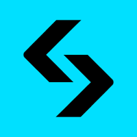 Bitget logo. Black arrows on blue backdrop.