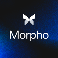 Morpho logo. White Butterfly on a blue screen,