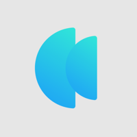 Kana Labs logo. Blue figure on grey background.