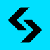 Bitget logo. Black arrows on blue backdrop.