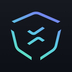 NATIX logo. Blue-gren shield on a black background.