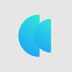 Kana Labs logo. Blue figure on grey background.