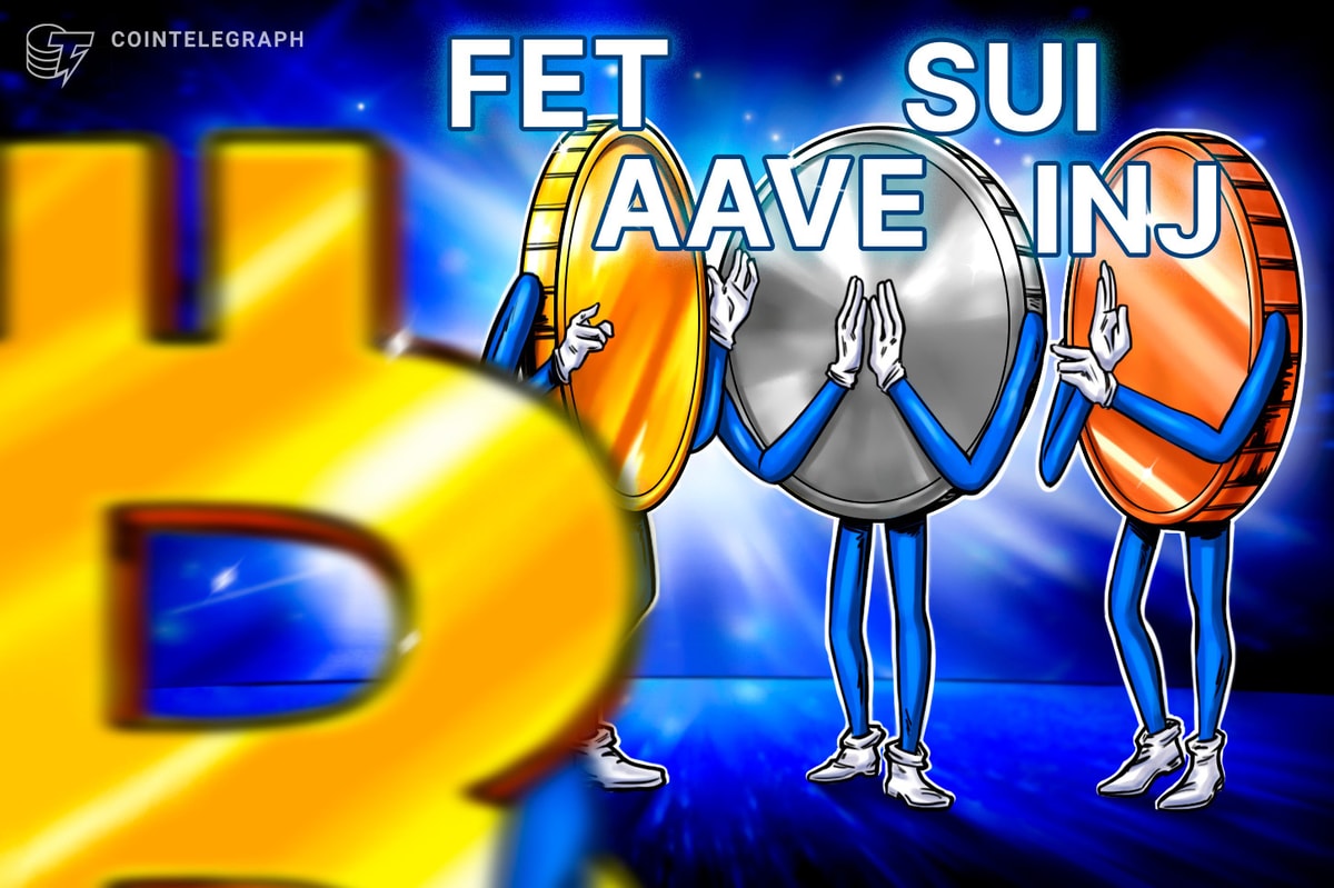 Bitcoin rally to ,000 has increased trader interest in FET, SUI, AAVE, and INJ.