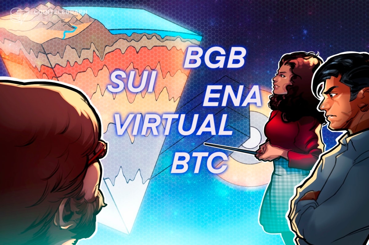 SUI, BGB, ENA, and VIRTUAL are strong as Bitcoin looks for direction.