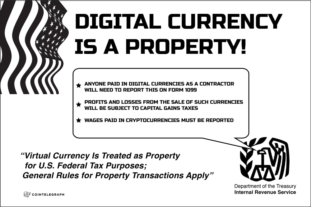 IRS will tax cryptocoins as property, not currency