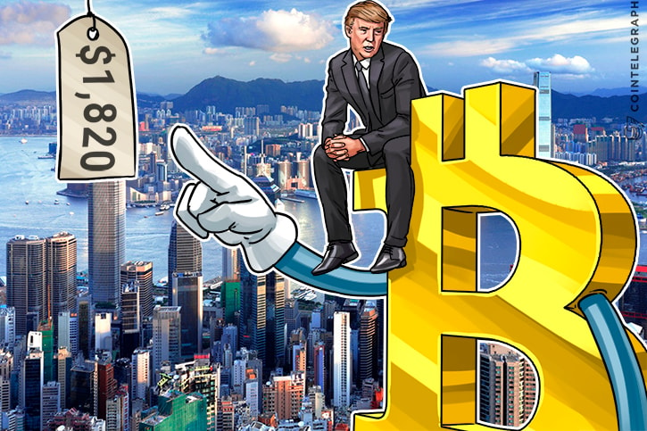 Bitcoin Price Surpasses $1,820 As Trump Troubles Lead to US Uncertainty