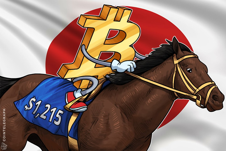 Bitcoin Price Breaks $1,215 Due to Rapid Mainstream Adoption in Japan