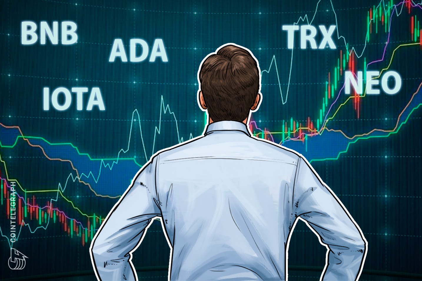 Übersicht über die Top-5-Krypto-Performer: Binance Coin, Cardano, IOTA, Neo, Tron