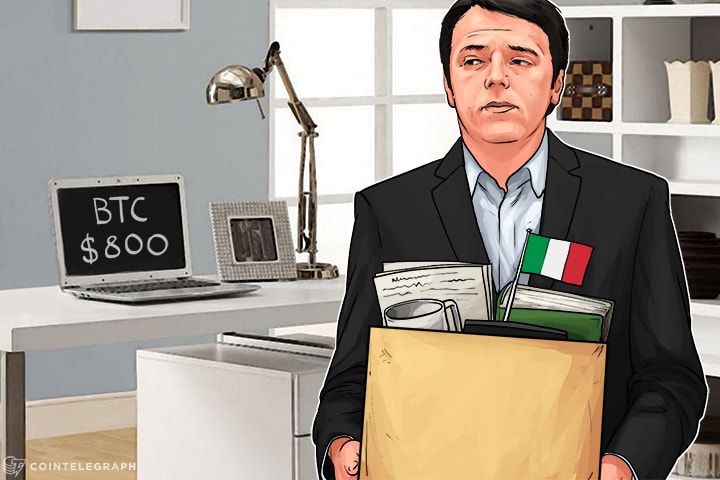 Bitcoin $800 Price Alert As Pro-EU Italian  Prime Minister Resigns After Referendum