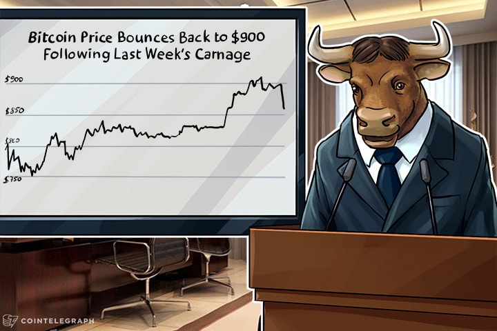 The Bitcoin Price Bounces Back to $900 Following Last Week’s Carnage