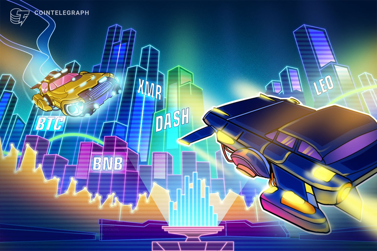 Top 5 performances nas criptomoedas: BNB, BTC, XMR, LEO, DASH