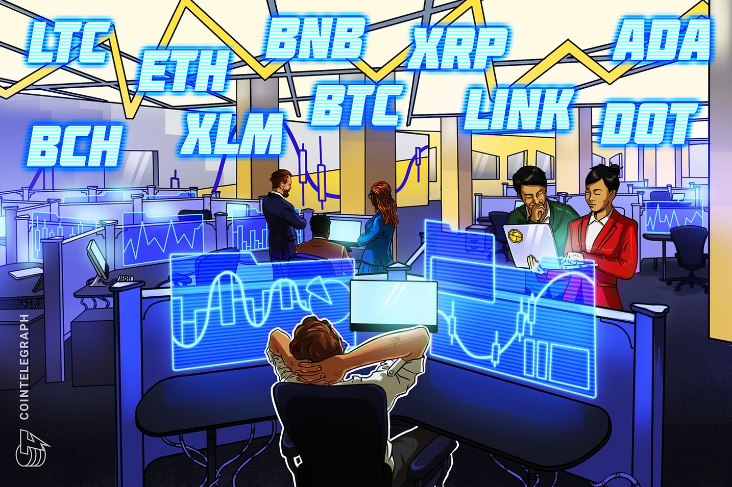 Análise de preços do TOP 10: BTC, ETH, DOT, XRP, ADA, LTC, BCH, LINK, XLM, BNB