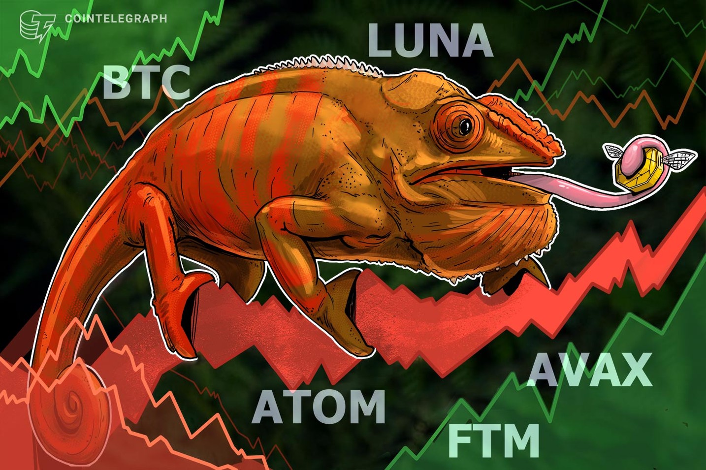 Top 5 criptomoedas para ficar de olho esta semana: BTC, LUNA, AVAX, ATOM, FTM