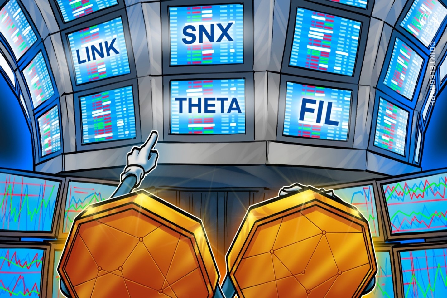 Ação monótona do preço do Bitcoin inflama o interesse de compra em LINK, FIL, SNX e THETA
