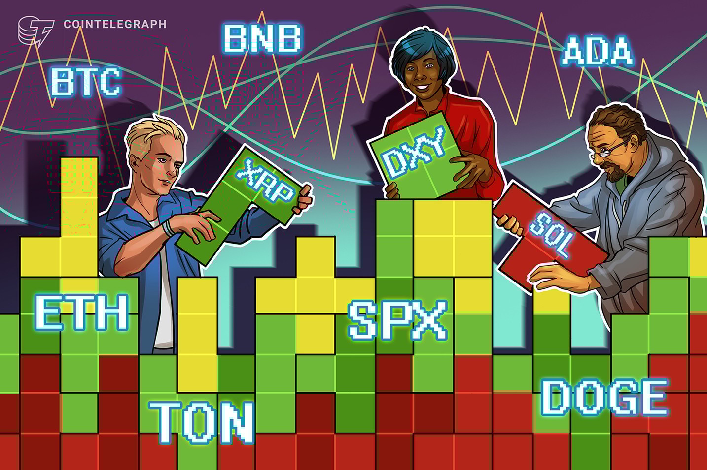 上昇の勢いに乗れるか　仮想通貨チャート分析：ビットコイン・イーサ・XRP（リップル）・ソラナ